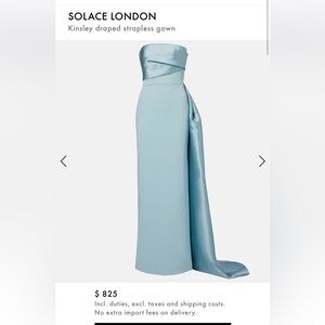 Solace London Kinsley Drapped strapless gown